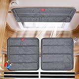 XYZCTEM 磁気RVウィンドウシェード、16インチx16インチ、折りたたみ式マグネットRVブラックアウト換気カバー、防水 日焼け防止 紫外線保護 キャンパートレーラーファンベントカバー(グレー)