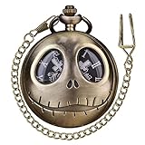 Tim Burton's Nightmare Before Christmas Roman Numerals Pocket Watch for Men Birthday Christmas Halloween Gifts