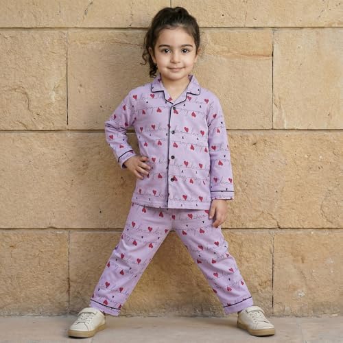 Image of CLAP Kids Cotton Printed Full Sleeves Night Suit
