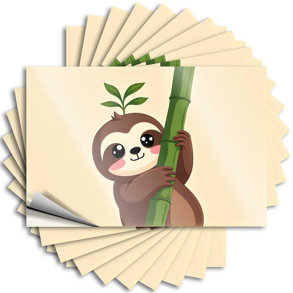 Decals Home Entrance Decor Easy Apply | Adorable Sloth Clinging to Bamboo Cute Helmet Peel and Stick(6X9CM)