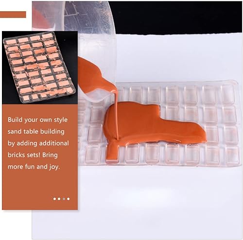 Miniatura 3 de EXCEART 1 juego de moldes de silicona en miniatura de ladrillo a escala 1 12, kit de herramientas para hacer ladrillos rojos, kit de manualidades