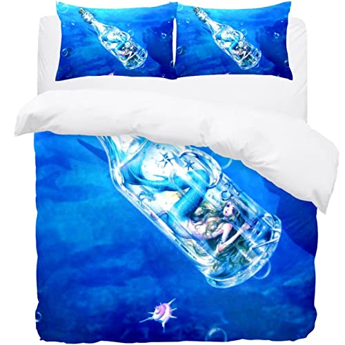 Juego de funda de edredón con funda de edredón de microfibra suave y funda de almohada con...