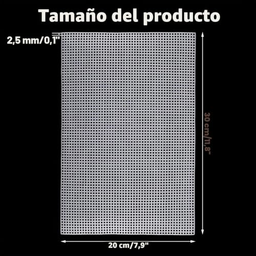 Miniatura 2 de Abeillo 4 Piezas De 4 Hojas De Lona De Malla De Plástico Para Bordado, Malla De Ojos De Disfraces, Lienzo De Punto De Aguja De Plástico Para Manualidades, Proyectos De Ganchillo De Punto Blanco, 11.8