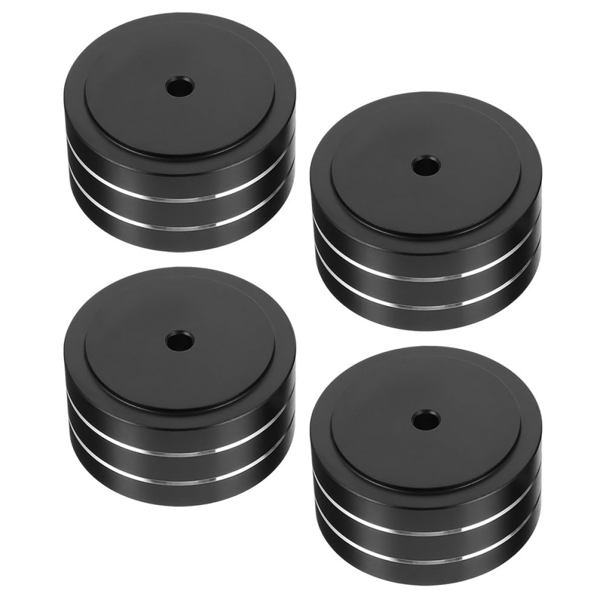 LALAFINA 4 Almohadillas de Aislamiento para Altavoces, Amortiguadores de Vibraciones de Caucho y Aleación de Aluminio, Tamaño Grande 58x22 Mm, Soporte Antivibración para Amplificadores