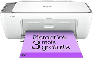 HP DeskJet 2820e, 588K9B, Imprimante tout en un, Jet d'encre, couleur, 3 mois d’Instant Ink inclus avec HP+, Photocopie, Scan, Impression, Wifi, Blanche et Grise