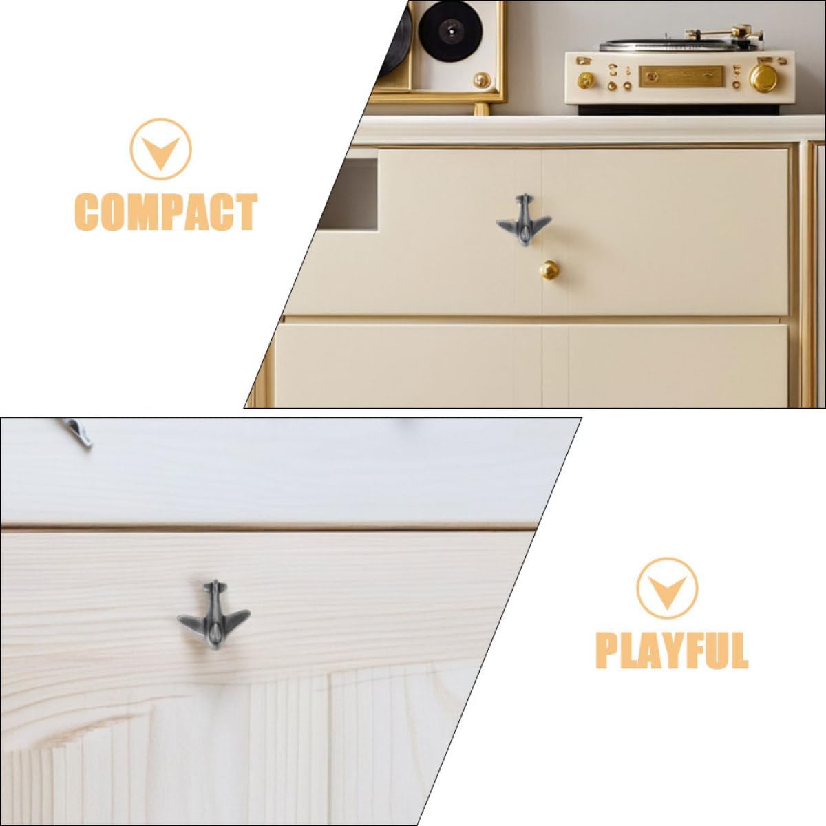Airplane Drawer Knobs 2 Sets Zinc Alloy Pull Handles