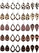 20 Pieces Faux Leather Earrings Leopard Print Earrings Teardrop Dangle Earrings (Solid Hollow Teardrop Style)
