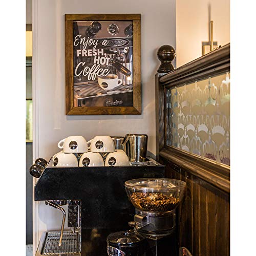 Tableau noir encadré en bois noble chêne foncé Chalkboards UK avec son support