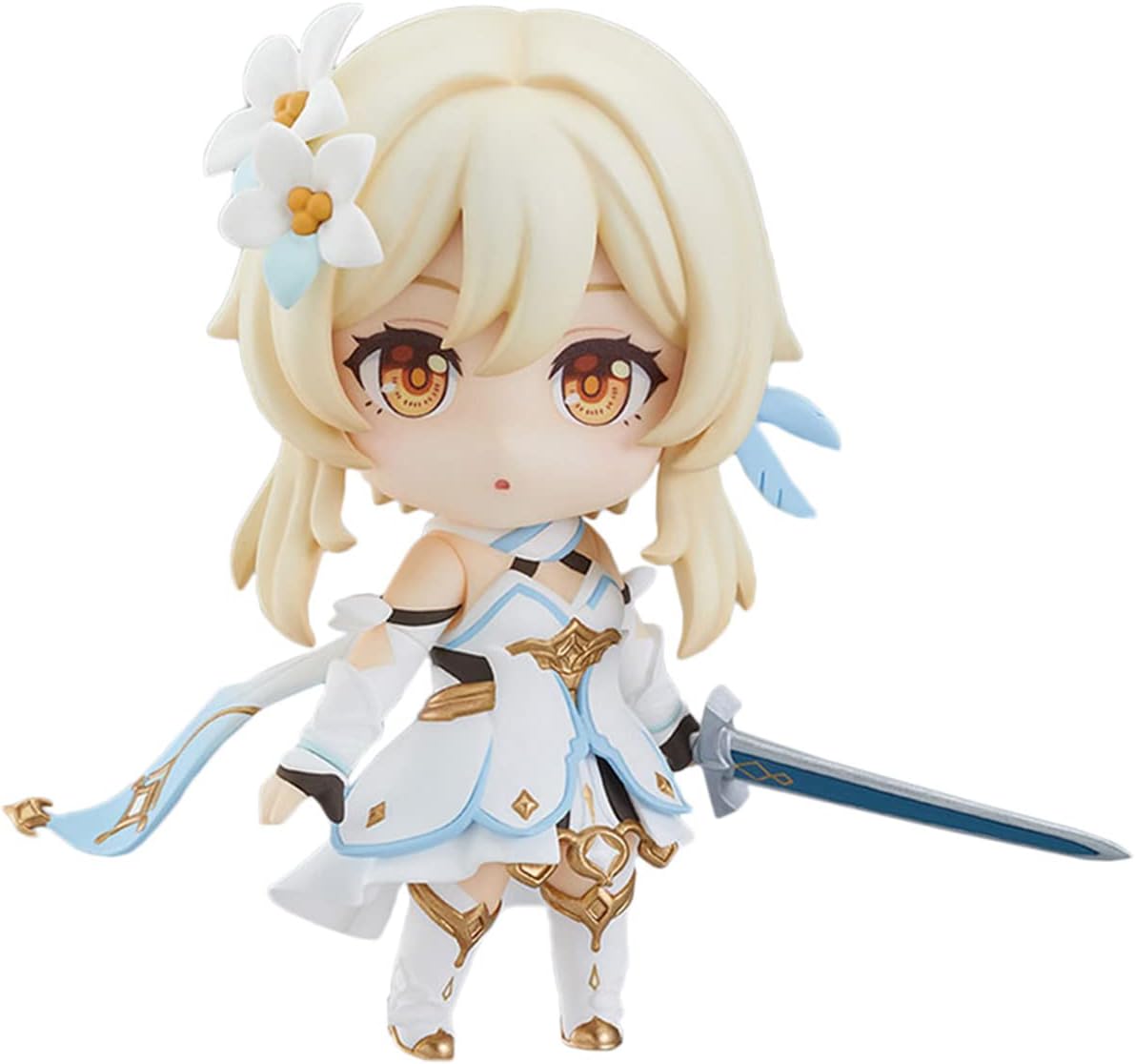 Genshin Impact Figure Traveler Lumine Aether Venti Nendoroid Action Figure Game Character Toy Model (Lumine), YS-300