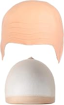 Bald Cap Costume Set, Realistic Bald Head Halloween Costume Set | Halloween Bald Cap Bald Skin Tone Hair Net Wrinkle Bald Head Cover Bald Cap, for Wig Halloween Cosplay Clothing Accessories