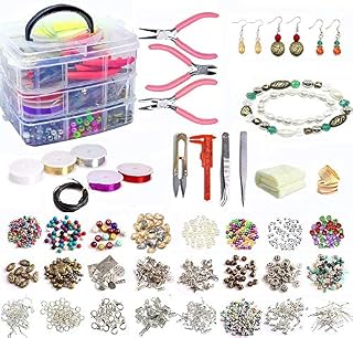 Jolitac 1200pcs Jewellery Making Supplies Kit Bracelets DIY Making Set, Charms, Findings, Jewelry Pliers, Beading Wire for Necklace Bracelet, Earrings Making & Repairing, Gift for Women