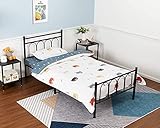 Alecono Twin Bed Frame with Classic Headboard Metal Bed Frame Under Bed Storage Mattress Foundation...