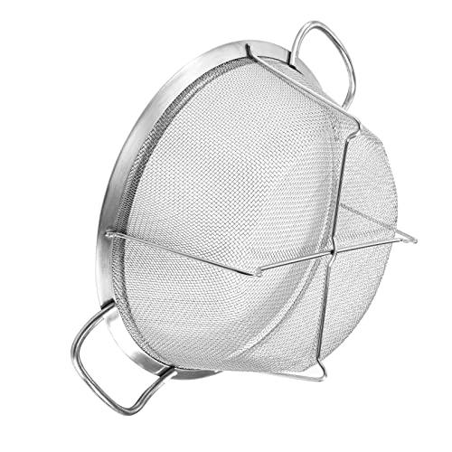 Dicunoy Set of 3 Stainless Steel Strainers and Colanders, Mesh Strainer Basket with Handle, Rice Strainer,Stackable Mesh Footed Colander for Rinse Food, Fruit, Vegetable, Strain, Drain (2.8/3.4/5.7L) - Image 5