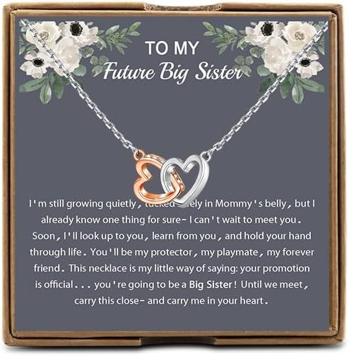OKEYCH Big Sis-ter Announcement Gift, To My Future Big Sis-ter Necklace, Promoted to Big Sis-ter New Sis-ter Gift Jewelry