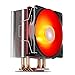400 Niebieski/Czerwony LED 4 HeatPipe CPU Chłodnica chłodnica 120mm Wentylator chłodzący do 115X 2011 1366 AMD AM4 AM3 (Blade Color : Red)