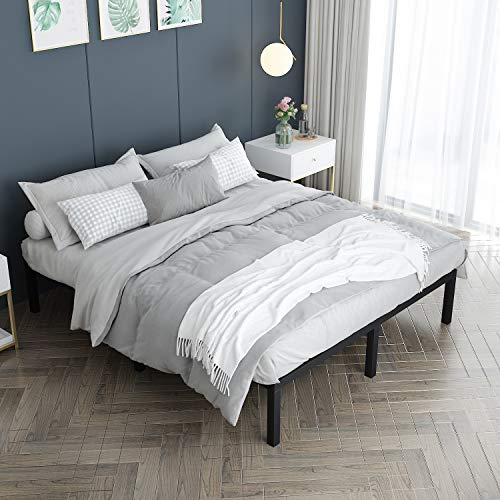 Fodue Heavy Duty King Platform Bed Frame,Slatted Bed Base 14 Inch Mattress Foundation Bed Frame,12 Inch Under-Bed Storage,No Box Spring Needed (Full) #TOP4