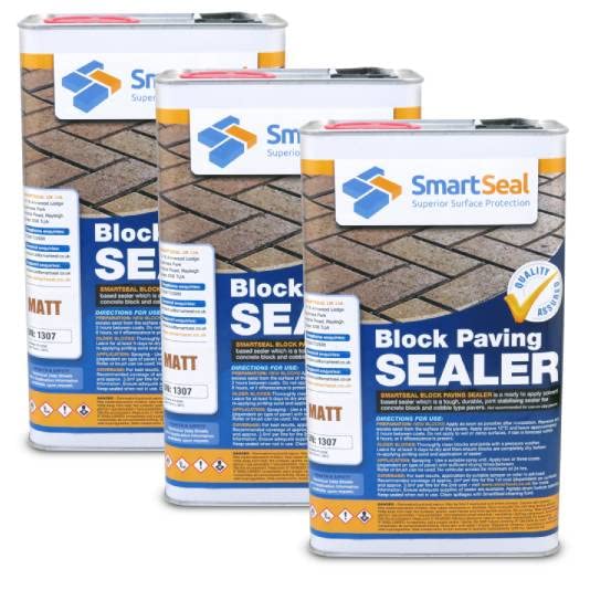 Smartseal Block Paving Sealer - Matt Finish - Easy to Apply, Block Paving Sealant. Durable Sand Hardener & Weed Inhibitor – Best Block Paving Sealer for Driveways, Paths & Patios (3 x 5 Litre)