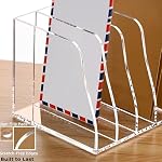 YUXUN Clear Acrylic File Folder Holder - 4 Vertical Compartments - Image 4