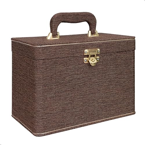 Maleta para 600 Fotos - 6 Álbuns fotográficos 10x15 JUTA MARROM Adulto Baú Box Luxo