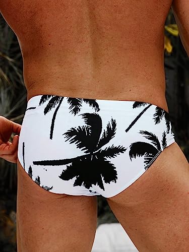 Floerns Men's Tropical Print Swim Trunks Swimwear Beach Sports Swim Briefs2