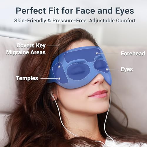 Image of Cold Eye Mask: Cooling Eye Mask for Puffy Eyes, Headache, Migraines Relief - Cold Compress for Dark Circles, Tired Eyes, After Surgery - Reusable Gel Ice Pack, Weighted Sleep Mask(Black,Purple)