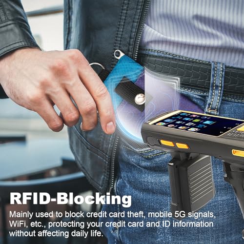 Image of Minimalist RFID Wallet with Lanyard, Multi-functional ID Case with 2 Zipper Pockets and Key Chain for Men and Women, Tactical Badge Pouch Cards Holder, Coin Purse for Travel Sports - Two-Tone