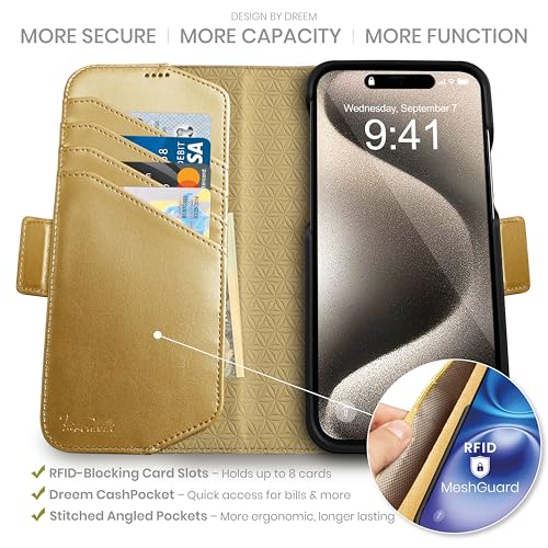Protection RFID coque iPhone 15 Pro Max détachable or - 2
