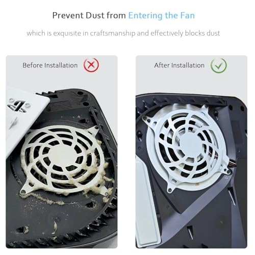 Chanvoo Filtro de poeira para ventilador PS5, pacote com 4, tela de filtro à prova de poeira, compat