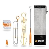 RJ-Sport 7 in 1 Hydration Bladder Cleaning Kit with Cleaner Tablets, Bite Valve Brush, Tube Brush, Drying Rack and Storage Bag