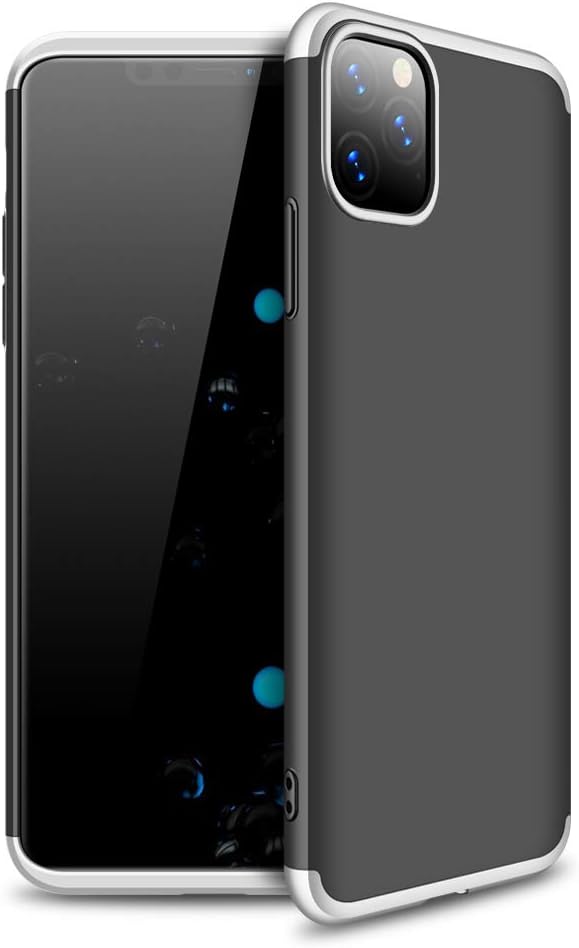 Ypanda Case for iPhone 11 / iPhone 11 Pro/iPhone 11 Pro max Case 3 in 1 Design - 360 Degree Full Body Protection - Ultra Slim Hard Case (iPhone 11 Pro,Silver-Black)