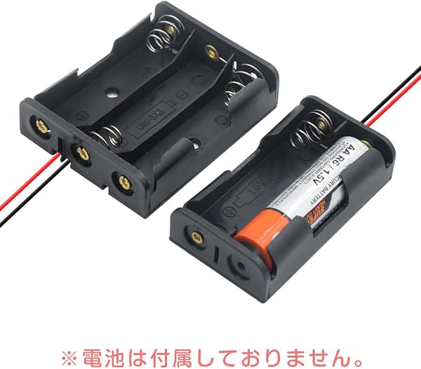 YFFSFDC 単3電池用 電池ケース 2個セット 1.5V 3本 単三 ボックス ホルダー リード線付き バッテリーケース バッテリーボックス - 5