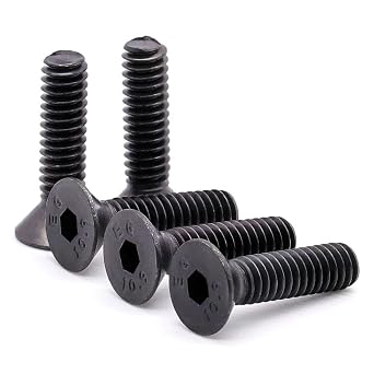 Glvaner 50pcs M5 x 12mm Flat Head Socket Cap Screws, Black Oxide Finish, 10.9 Grade Alloy Steel, Full Thread Socket Cap Bolts Screws for Home Assembly, Automotive