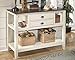 Signature Design by Ashley Whitesburg Cottage Dining Room Server with 2 Storage, Brown & White