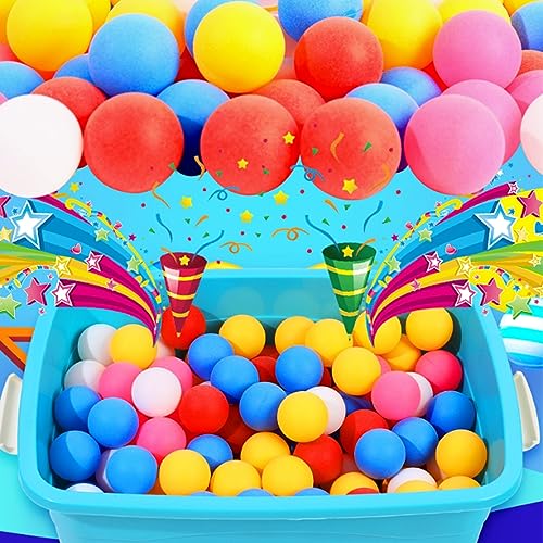 Foto von MEMOFYND 40 Stück Bunte Tischtennisbälle, Kunststoff-Tischtennisbälle Für Katzen Und Hunde, Kunst- Und Bastelparty, Homeschool-Spiele, Anfänger Und Erwachsene