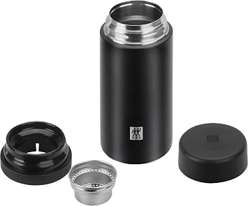 Zwilling Thermo Çay Demlikli Matara, Paslanmaz Çelik, Siyah, 420 ml