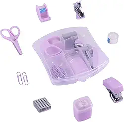 1 conjunto de mini kits de suprimentos de grampeador, inclui mini grampeador, tesoura, removedor de grampeadores, grampos