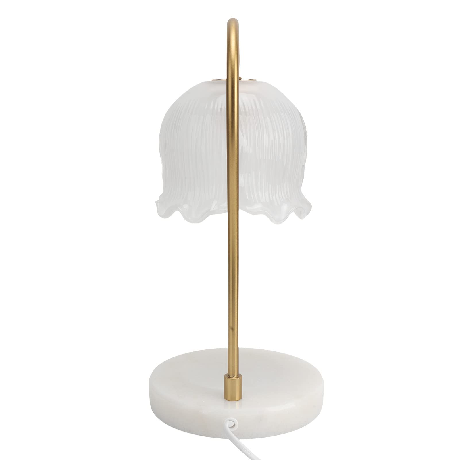 KLUFO Lampe chauffante pour Bougie, Lampe électrique à Cire Fondue en marbre et Verre, avec Source de lumière, pour la Chambre à Coucher.