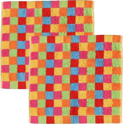 Cawö Seiftuch Lifestyle Karo 2er-Pack Walk-Frottier bunt Größe 30x30 cm