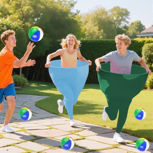 Image of Green Granny Pant Yard Game Set 2PCS Color Mixing Big Granny Pants Outdoor Game Baby Blue with 8 Bouncy Balls and 1 Air Pump (Random Colors) Big Pants Outdoor Games for Adults and Family