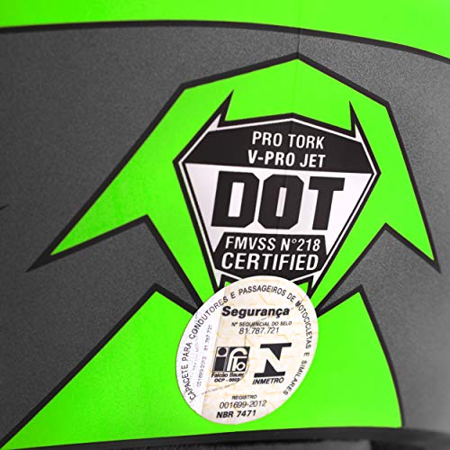 Pro Tork Capacete V-Pro Jet 3 Fosco 62 Preto/Verde