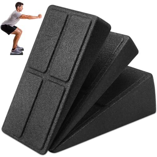 3Pcs Planches d'Étirements Mollets Mousse EPP Anti-Dérapant, Planche Inclinée Léger et Pratique avec Bloc Wedge, Équipement Fitness Slant Board Réglable pour Squat, Rééducation & Flexibilité Mollet