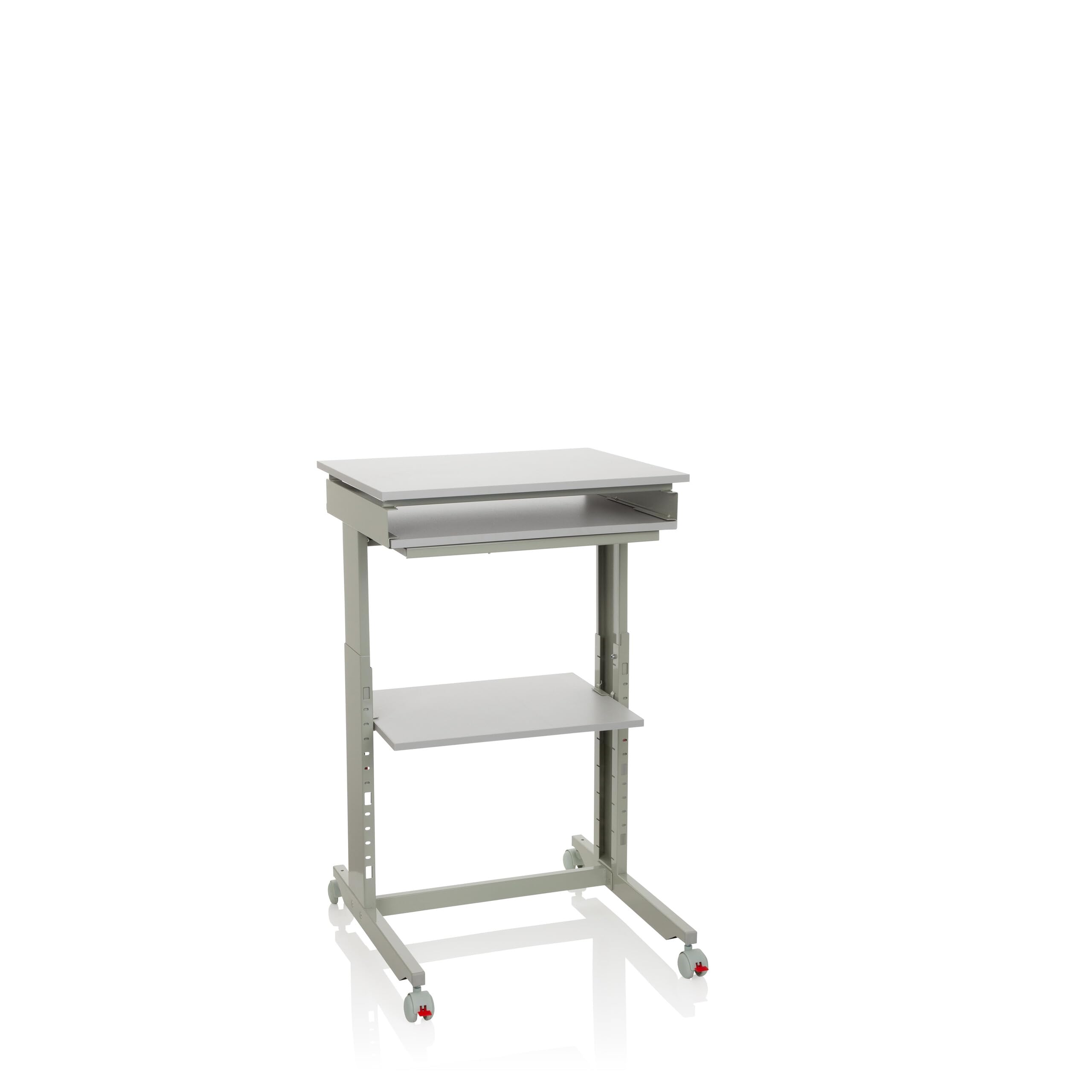 HJH Office 830021 Scrivania salvaspazio con Ruote WORKSTATION Scrivania Regolabile in Altezza, Tavolo da Lavoro Mobile, Standing Desk per Ufficio