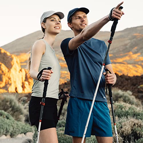 Miniatura 11 de Atacama Bastones De Senderismo Para Hombre Y Mujer, Plegables, De Carbono Y Aluminio, Amortiguadores De Goma Ajustables, Bastones De Trekking, Bastones De Senderismo, Fácilmente Plegables