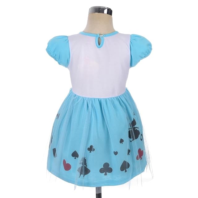 Foto 2 de 5 de Lito Angels Disfraz Vestido niña azul con delantal con Aro de Pelo para Niña Pequeñas Talla 4-5 años