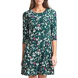 Tommy Hilfiger Women's 3/4 Sleeve Dress, Forest Green Multi, 14