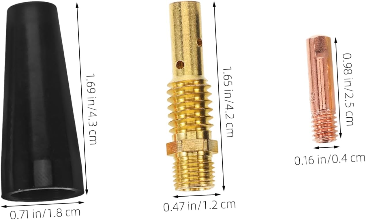 SOLUSTRE Mig Welding Nozzle Protective Sleeve Set Conductive Tips and Rods for Enhanced Efficiency and Tool Protection Easy to Install for Welding Professionals