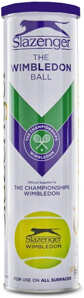 Wimbledon Slazenger Championships Tennis Balls 4 Ball White & Gold TIN