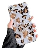 Qokey Compatible with iPhone SE Case 2022/2020,for iPhone 7/8 Cases 4.7 inch Leopard Cute Fashion Design for Women Girls 360 Degree Rotating Ring Kickstand Soft TPU Shockproof Cover Brown