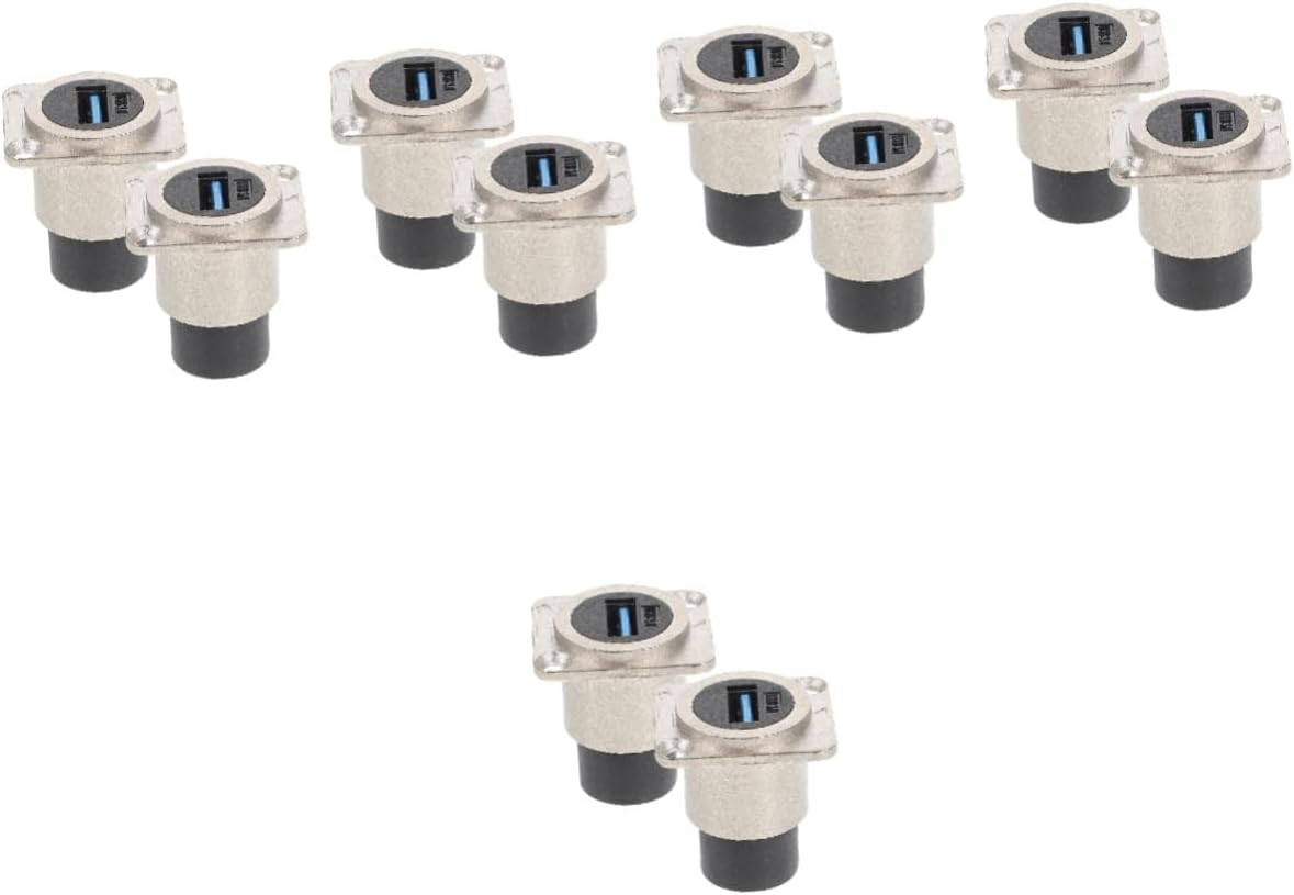 10pcs USB Panel Mount Connector Female to Female Extension Design for Easy Data Transfer for Desktop Laptop and Media Devices