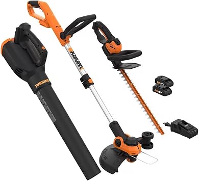 Worx 20V Power Share - 3PC Cordless Combo Kit (Blower, Trimmer, Hedge Trimmer)